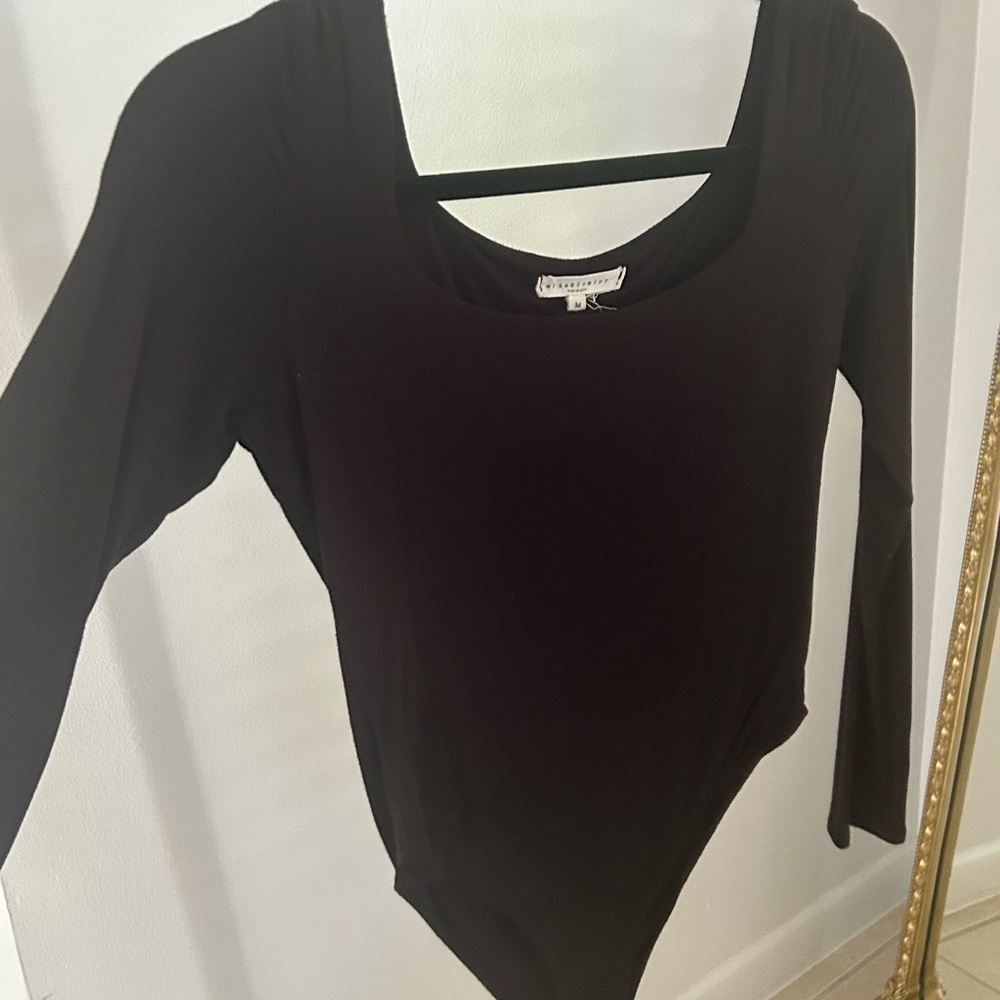 Elegant Black Long Sleeve Bodysuit